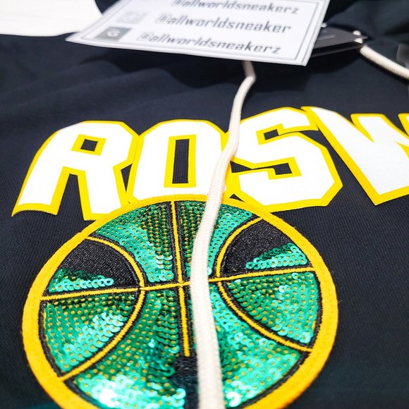 Nike Roswell Rayguns Basketball Hoodie Black Team CV1933-010 Black Gold Orange - Picture 13 of 16